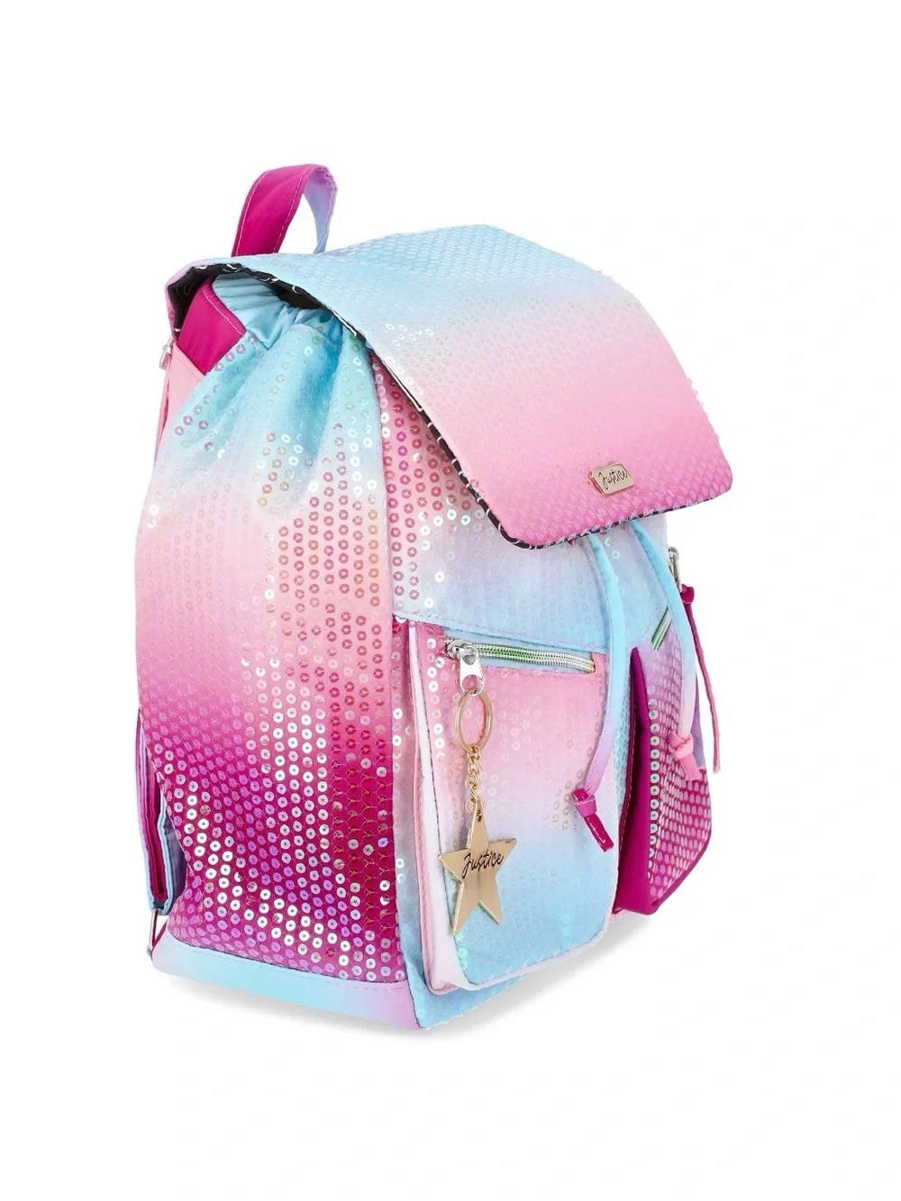Justice Sequin Ombre Backpack - Pink Purple Blue